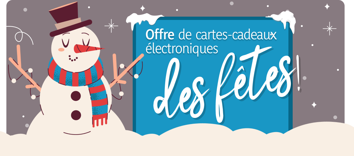 Offre de cartes-cadeaux-electroniques. Les fêtes